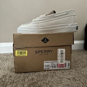 white sperrys for men